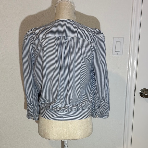 Madewell Striped Wrap Top - Blue/White - Picture 2 of 8